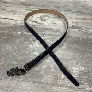 NWT Pierre-G Black Embossed Leather Dress Belt 40